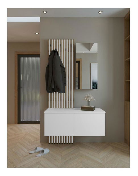 Előszoba szett Reboka (fehér + artisan tölgy)