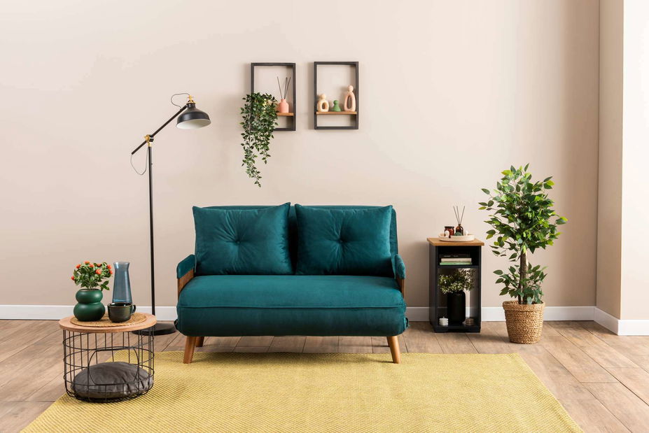 Pohovka dvojsedačka Como P (petrolejová)