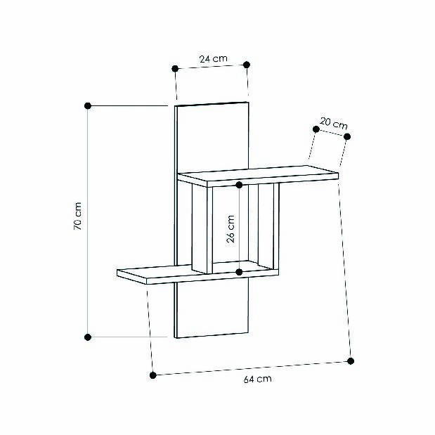 Raft Milley (Stejar sonoma)