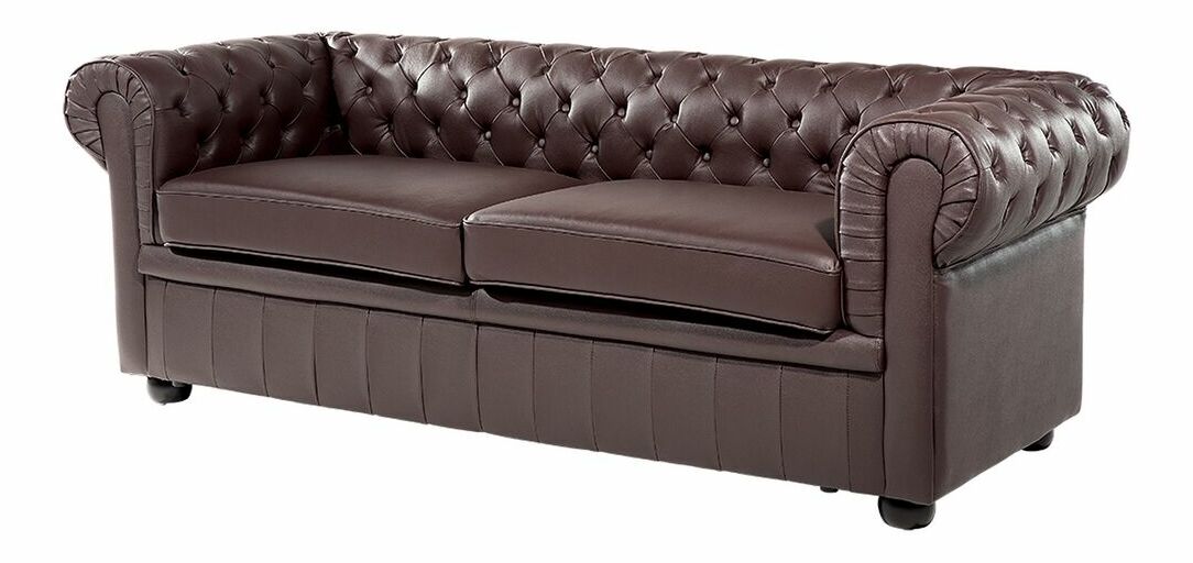 Kožená pohovka trojsedačka Chichester (hnedá)
