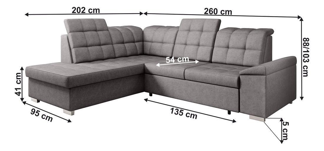 Kutna garnitura na razvlačenje Otis (soro 24) (L) 