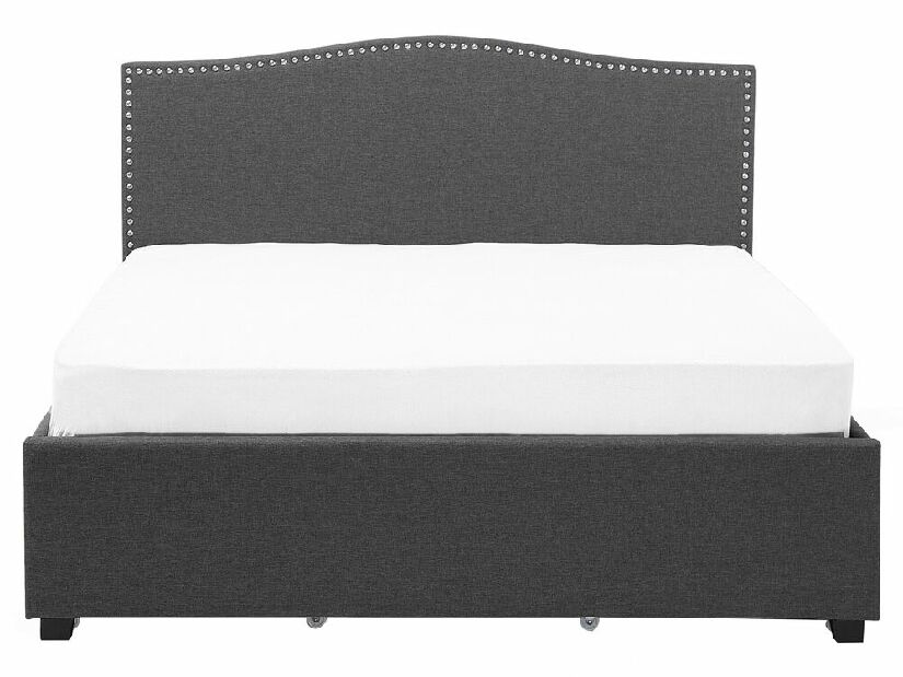 Manželská posteľ 160 cm MONTHY (s roštom a LED osvetlením) (tmavosivá)