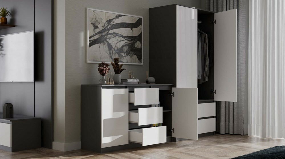 Komoda Musecalo 11 (antracit + biela)