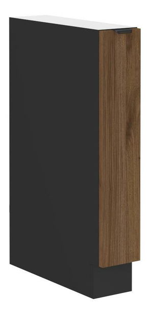 Alsó konyhaszekrény kihúzható kosárral Manana 15 D CARGO BB (test: matt fekete + előlap: okapi dió)