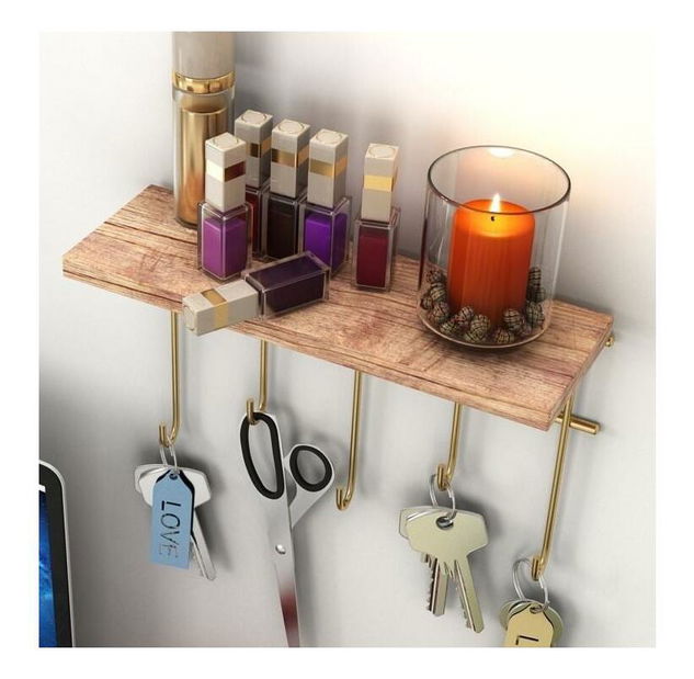 Polica Tokunu 1 (zlatna + smeđa)