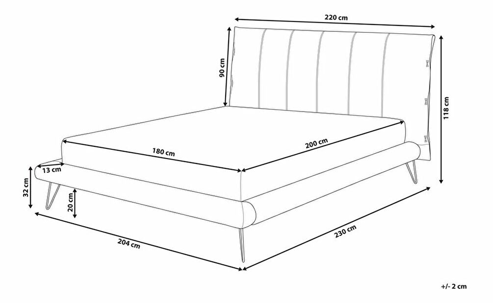 Manželská posteľ 180 cm BETTEA (s roštom) (biela)