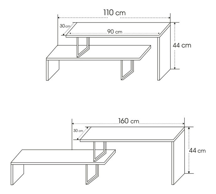 TV asztal/szekrény Ornelia (fekete + antracit) *kiárusítás