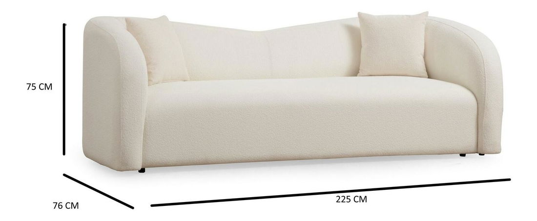 Pohovka trojsedačka Asenotto (krémová)