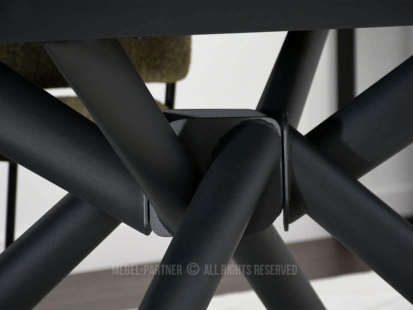 Masă de sufragerie Denzel (marmură neagră + negru)