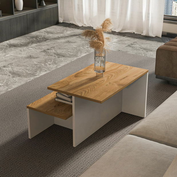 Set măsuțe cafea Twixie (Stejar alb)