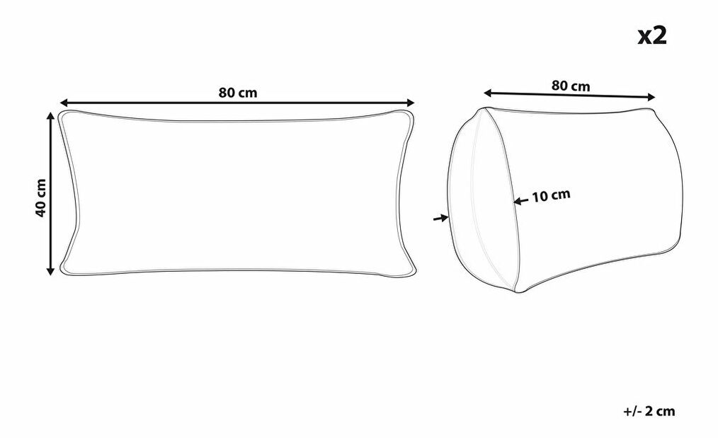 Sada 2 vankúšov 50 x 60 cm Karij (biela)
