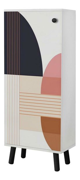 Pantofar (dulap pantofi) Beside 28 (alb + negru) *resigilat