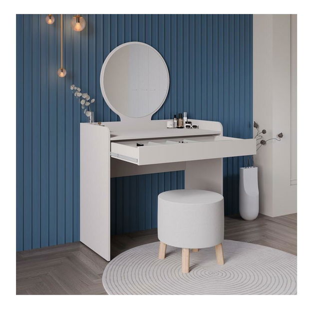 Toaletni stolić Trinity 1 (bijela) (s ogledalom)