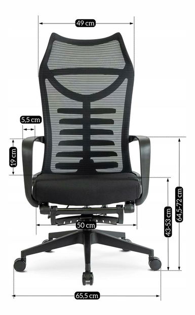 Irodai fotel Atrevido (fekete) 