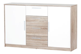 Comodă Melinne 05 (stejar sonoma 3D + alb)