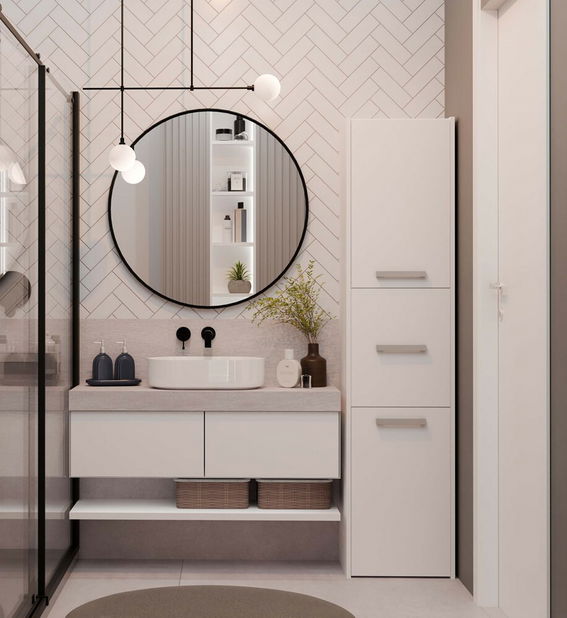 Kúpeľňová skrinka Samways 4 (biela)