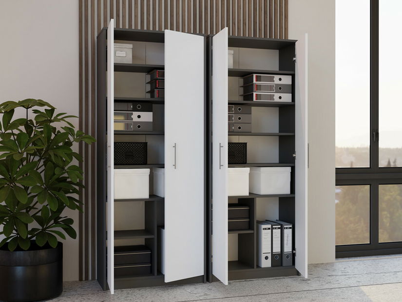 Polcos szekrény Obtenidas 1 (antracit + fehér)