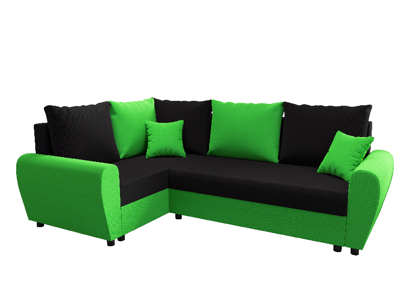 Sarok ülőgarnitúra Fleur Plus (zöld + fekete) (B)