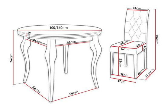 Set mobilier sufragerie (pentru 6 persoane) Jundia 6 (alb + gri verde)