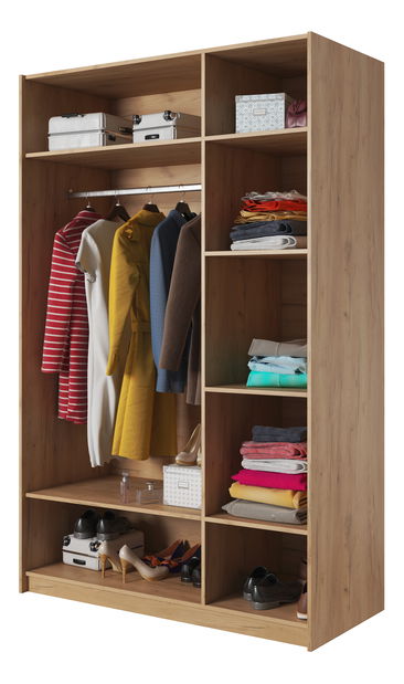 Dulap de haine Xenos 140 (dub zlatý + biela) 