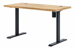 Masă PC cu înălțime regelabilă electric Sonic (stejar craft + Negru)
