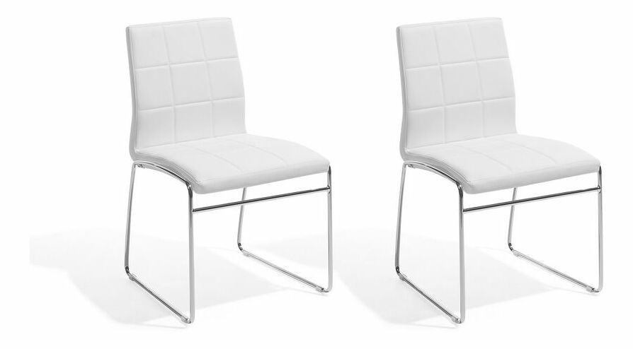 Set 2 buc. scaune pentru sufragerie Kirk (alb)
