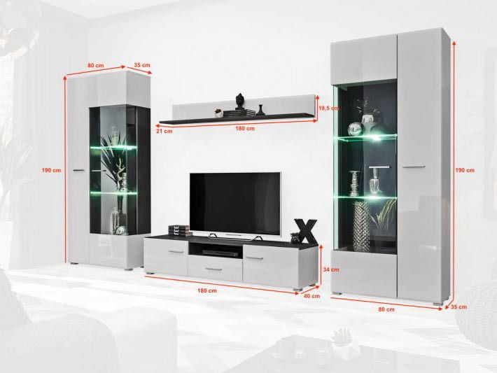 Mobilier living Solla (Alb + Negru)