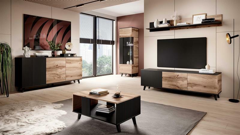 Vitrina Ranae W1 (hrast wotan + crna)