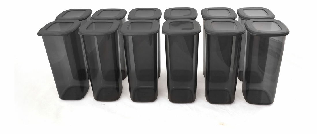 Élelmiszertároló edénykészlet (12 db.) Boxy (szürke)