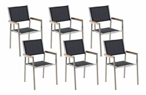 Set 6ks. stoličiek Grosso (čierna) (nerezová ocel)