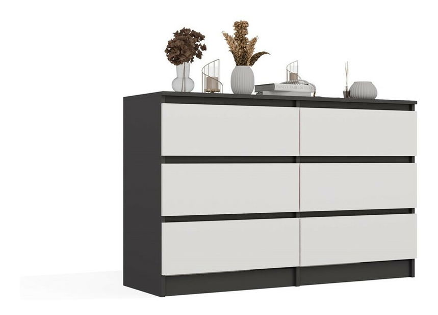 Komód Musecalo 6 120 (antracit + fehér)