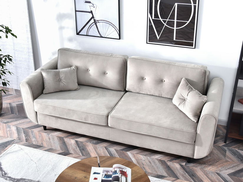 Kétszemélyes kanapé Bacteria (bézs + fekete)