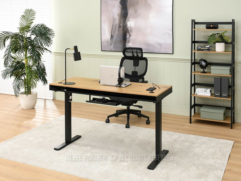 Masă PC Osto 140 (stejar negru + negru)