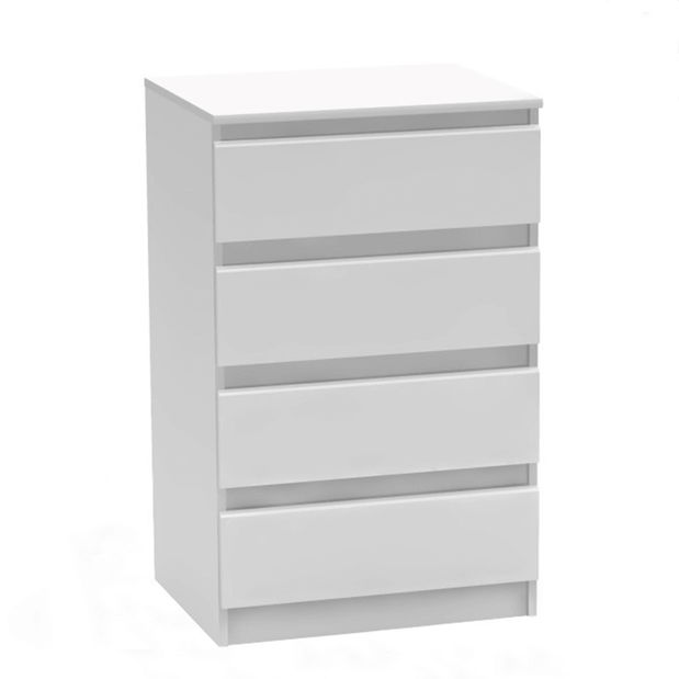 Comodă Hannah New 04 (îngustă) (alb) *resigilat