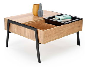 Masă de cafea Pasquale (stejar wotan + negru)