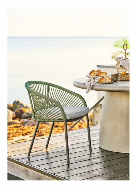 Záhradná stolička Neavetaora 1 (sivá + zelená)