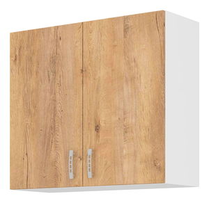 Dulap superior bucătărie Sylrona 80 G 72 2F (stejar lefkas + alb)