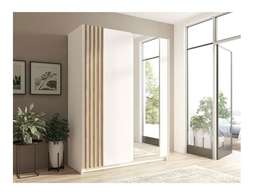 Dulap de haine Bogota 1 (alb + stejar artisan)