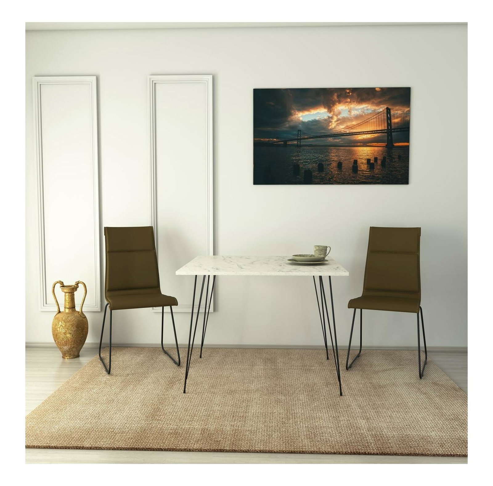 Blagovaonski stol Sabuna 2 (za 4 osobe) (crna + bijela)