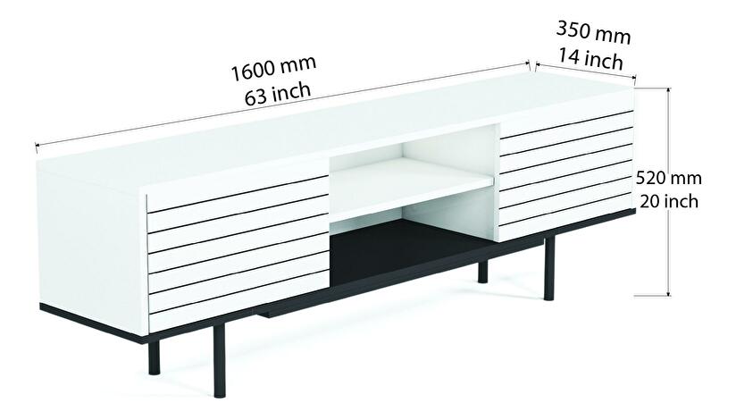TV stolík/skrinka Coloseum (biela + čierna) 
