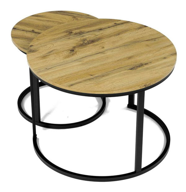 Set 2 konferenčných stolíkov Conjugar (dub divoký)