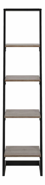 Regál JALIP (tmavé drevo + čierna)