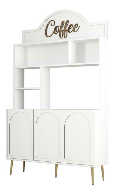 Príborník Lyra (biela + zlatá)