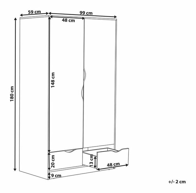 Ruhásszekrény Betsay (fehér)
