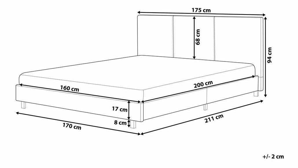 Franciaágy 160 cm ALVIA (ágyráccsal) (bézs)