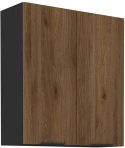 Horná kuchynská skrinka Manana 80 G 90 2F (korpus: čierna matná + front: orech okapi)