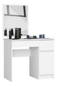 Toaletni stolić Parijat (bijela) (s ogledalom) (D)