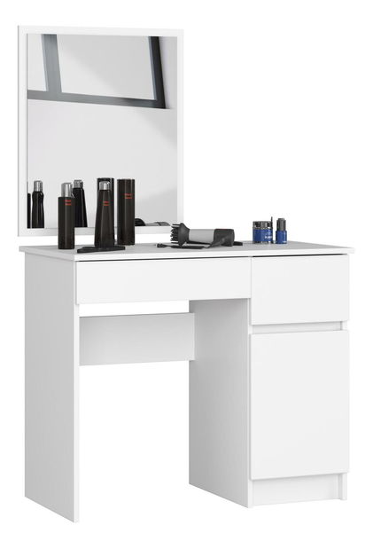 Toaletný stolík Parijat (biela) (so zrkadlom) (P)