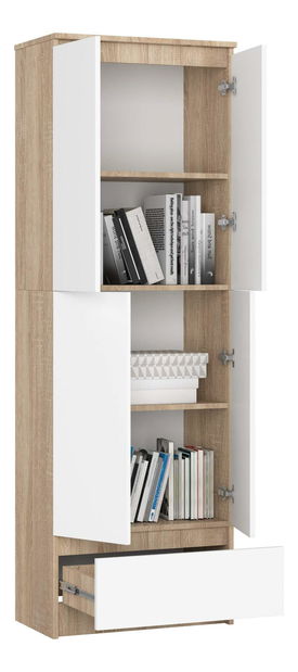 Dulap cu rafturi Renzo (Stejar sonoma + Alb)