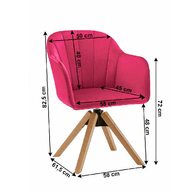 Uredska fotelja Daine (bukva + ružičasta)